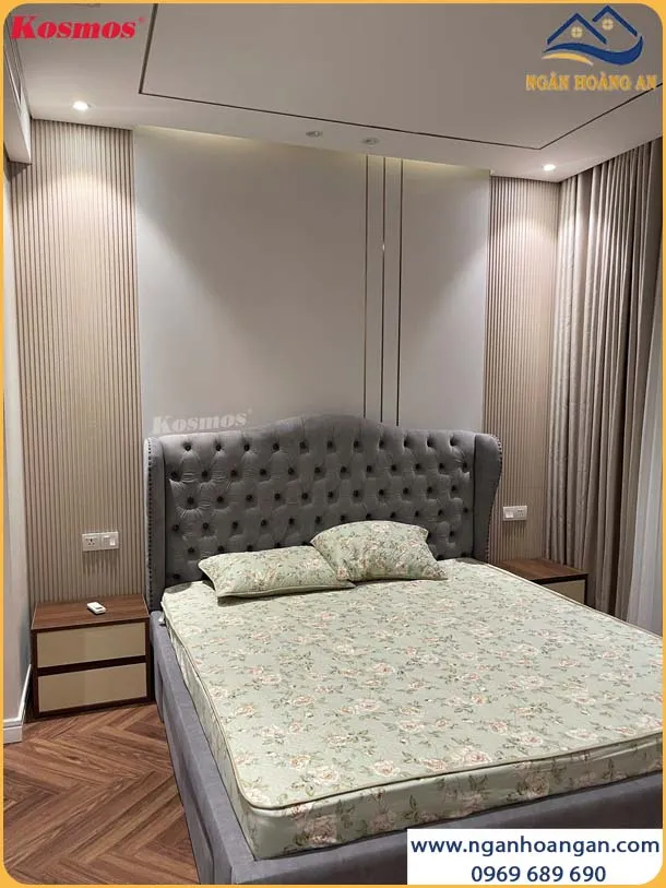 Tấm Ốp Lam Sóng Than Tre Kosmos 6S832 Vân Vải Ánh Kim