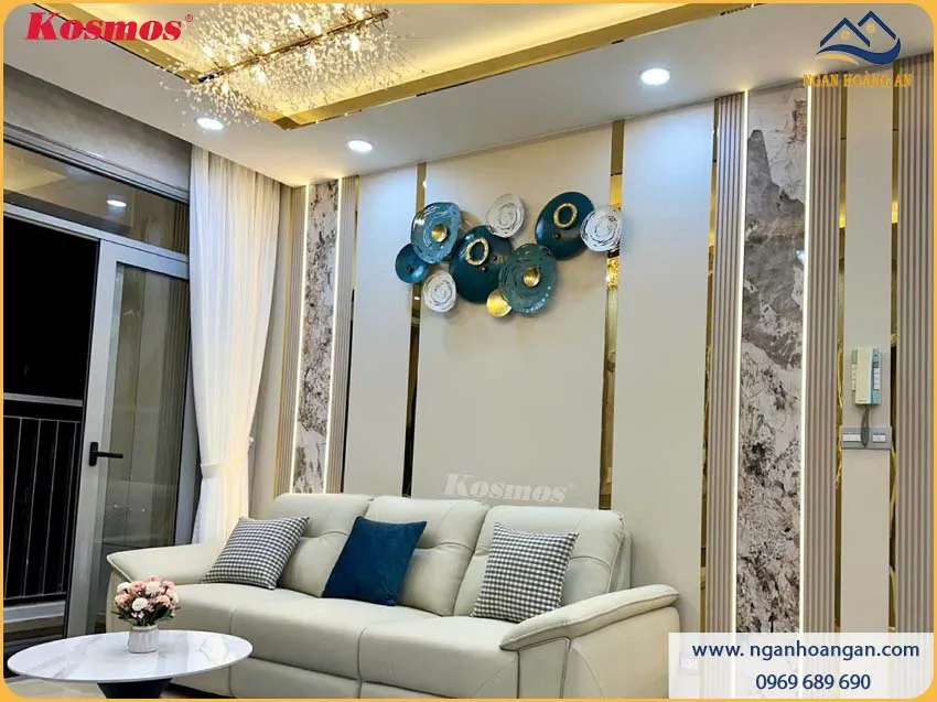 Tấm Ốp Lam Sóng Than Tre Kosmos 6S832 Vân Vải Ánh Kim