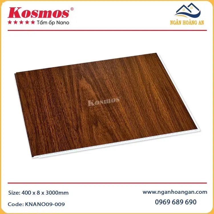 Tấm Ốp Tường Nano Nhựa Giả Gỗ Kosmos KNANO9-009