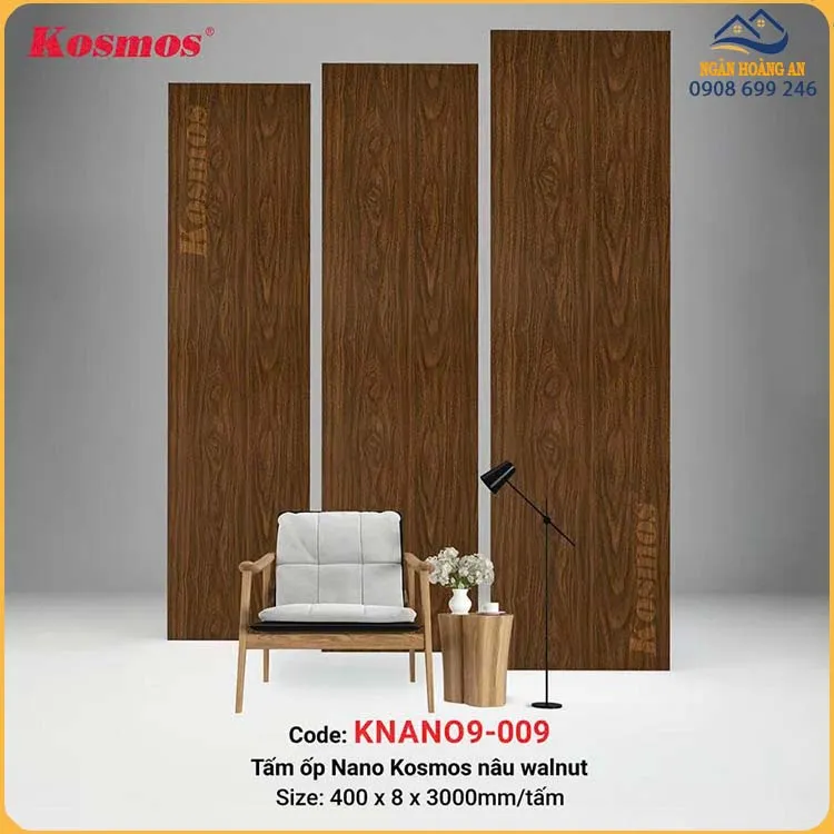 Tấm Ốp Tường Nano Nhựa Giả Gỗ Kosmos KNANO9-009