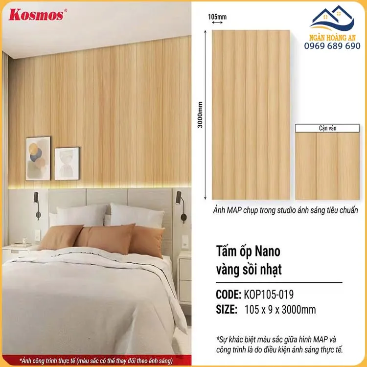 Tấm Nhựa Ốp Trần Nano Kosmos KOP105-019