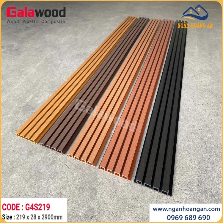 Ốp Trần Lam Sóng Gỗ Nhựa Ngoài Trời Galawood G4S219 Wood