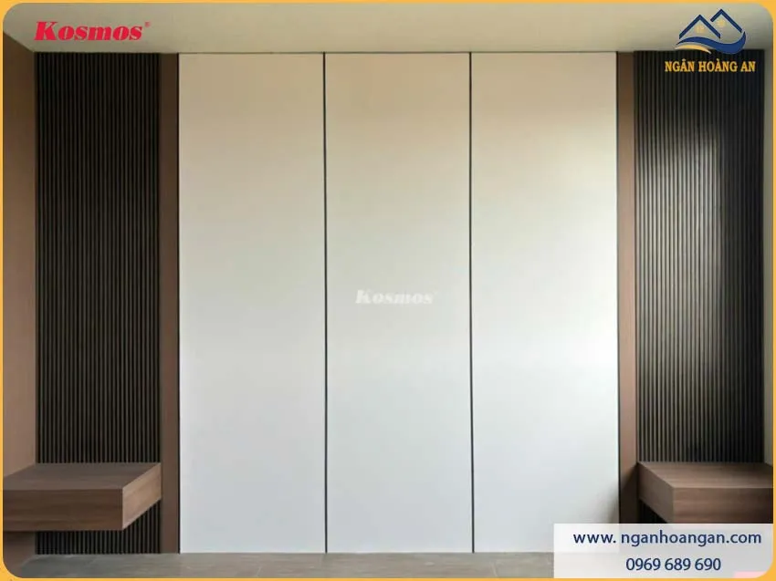 Tấm Ốp Tường Than Tre Đơn Sắc Trắng Kosmos TT-816