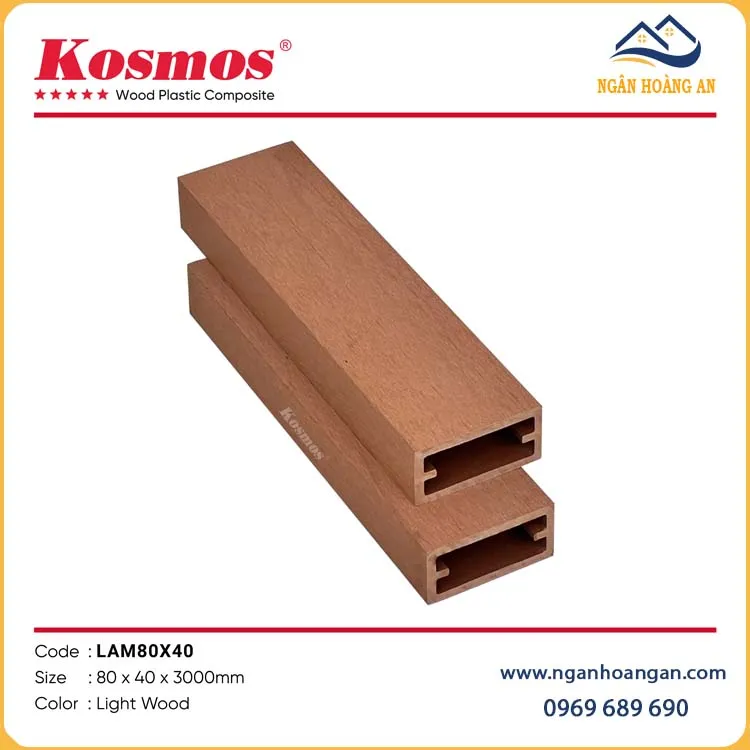 Lam Che Nắng Gỗ Nhựa Ngoài Trời Kosmos LAM80x40
