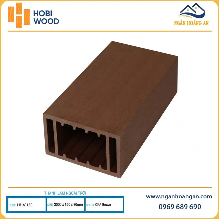 Lam Hộp Gỗ Nhựa Trang Trí Ngoài Trời Composite Hobiwood Oka Brown