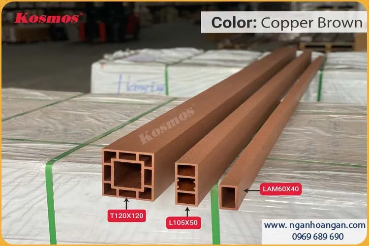 Thanh Lam Trụ Gỗ Nhựa Ngoài Trời Kosmos Màu Copper Brown