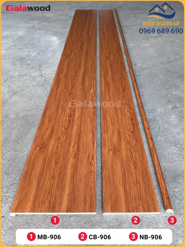 Cổ Bậc Cầu Thang Nhựa PVC Vân Gỗ Galawood CB-906