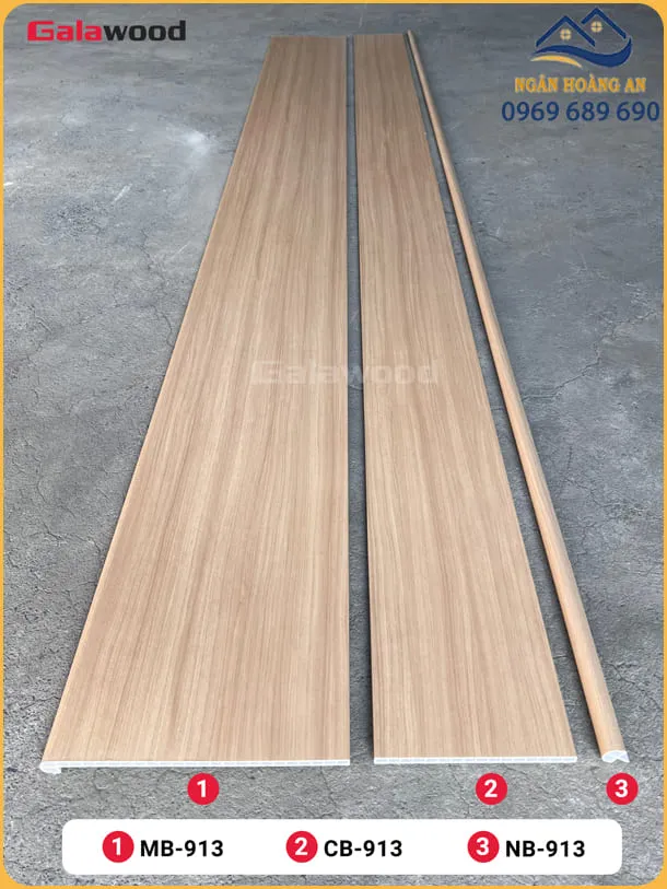 Cổ Bậc Cầu Thang Nhựa PVC Giả Gỗ  Galawood CB-913