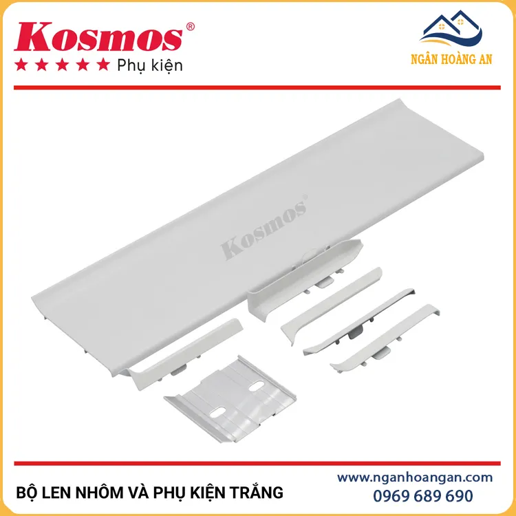 Bộ Len Nhôm Chân Tường 80mm Kosmos CT80-T Màu Trắng