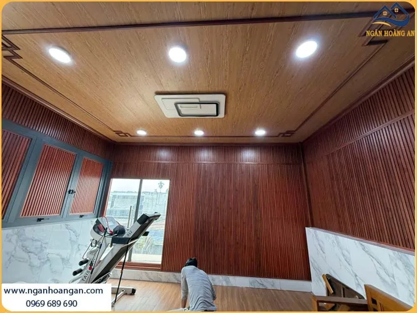 Tấm Nhựa Lam Sóng Ốp Trần Giả Gỗ Galawood L4S-907