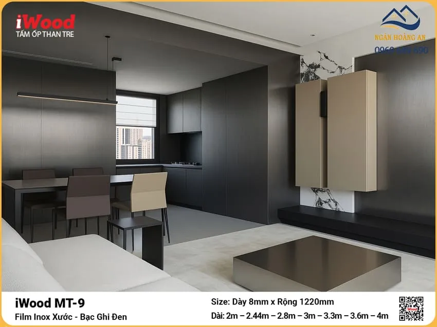 Tấm Ốp Tường Sợi Than Tre Đa Năng  iWood MT-9