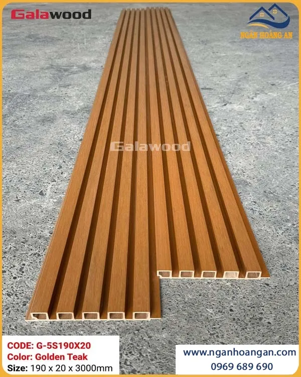 Tấm Lam 5 Sóng Ngoài Trời Phủ ASA Galawood G-5S190X20 Golden Teak