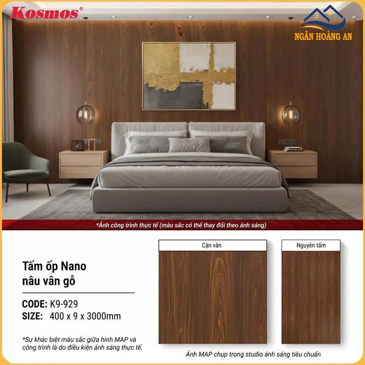 Ốp Tường Ốp Trần Nhựa Nano Chân Kép Giả Gỗ Kosmos K9-929