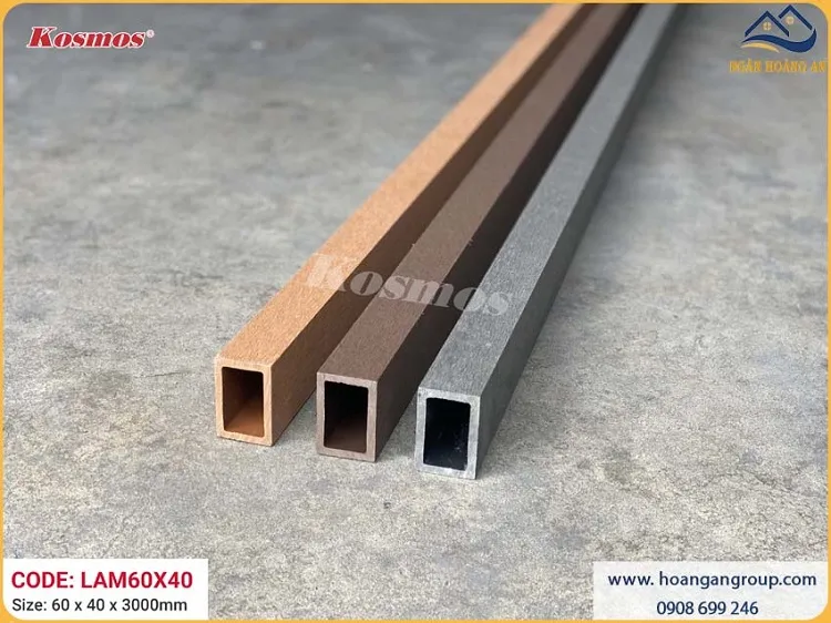 Thanh Lam Gỗ Nhựa Trang Trí Ngoài Trời Kosmos LAM60x40 Coffee