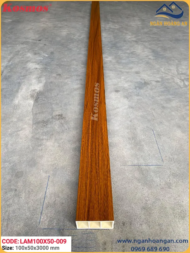 Lam Cột Nhựa Giả Gỗ Trang Trí Cầu Thang Kosmos LAM100X50-009
