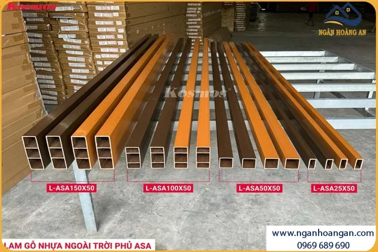 Lam Hộp Gỗ Nhựa Phủ ASA Kosmos L-ASA25X50 Golden TeaK