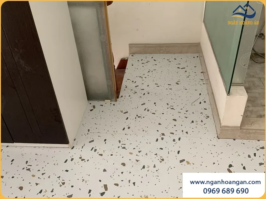 Sàn Dán Keo Vân Đá Mài Terrazzo MSFloor 22106 Dày 2mm