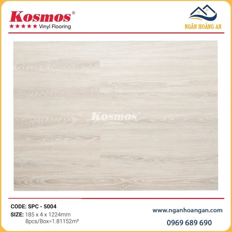 Lát Sàn Nhựa Giả Gỗ Hèm Khoá Kosmos SPC5004