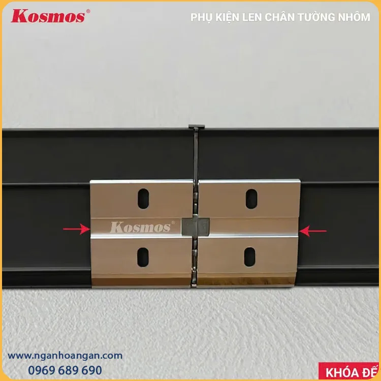 Nẹp Len Chân Tường Nhôm Kosmos 80mm CT80-D Màu Đen