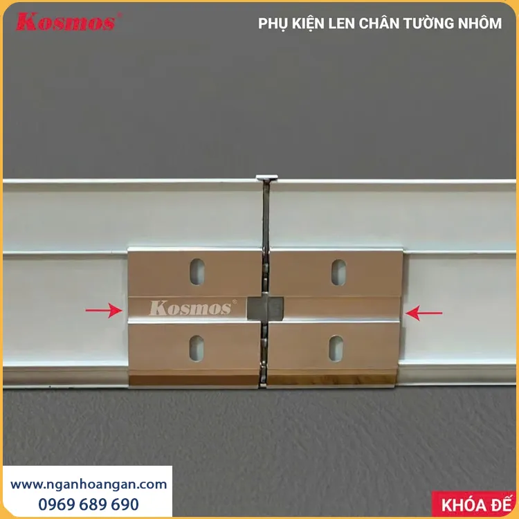 Nẹp Len Chân Tường Nhôm Kosmos 80mm CT80-T Màu Trắng