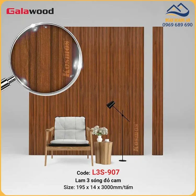 Lam 3 Sóng Thấp Ốp Tường Ốp Trần Galawood L3S-907