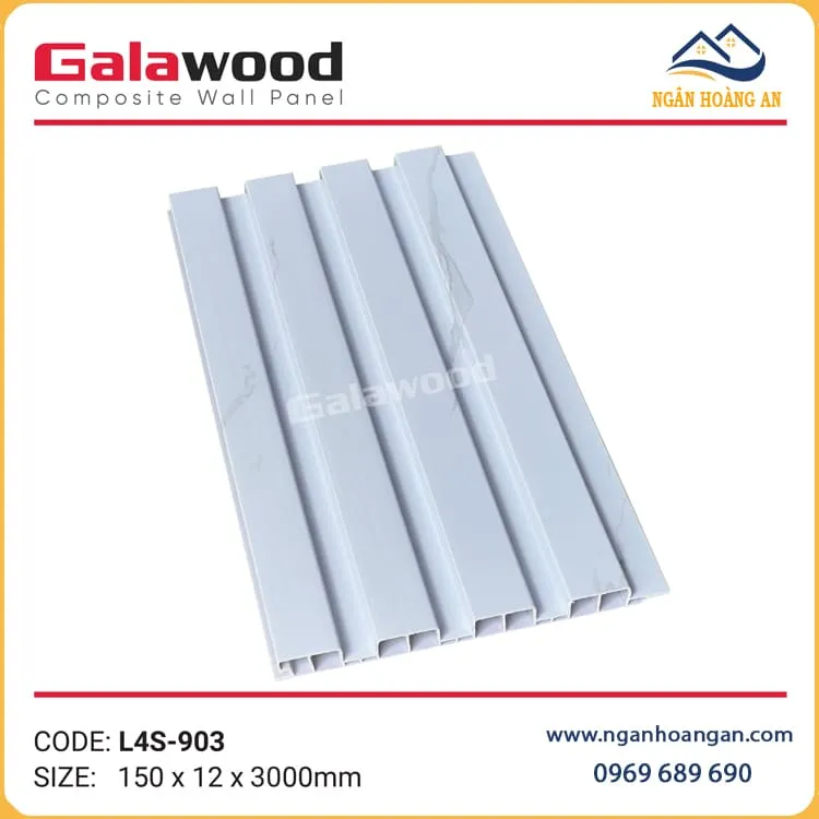 Nhựa Lam Sóng Màu Trắng Giả Vân Đá Galawood L4S-903