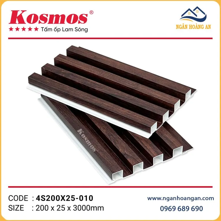 Nhựa Ốp Tường Lam 4 Sóng Cao Kosmos 4S200X25-010
