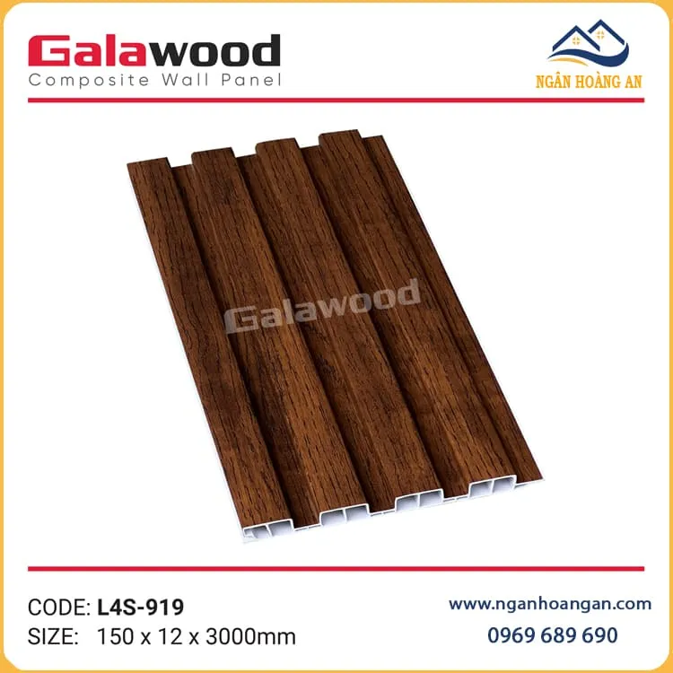 Tấm Ốp Nhựa Giả Gỗ Lam 4 Sóng Galawood L4S-919