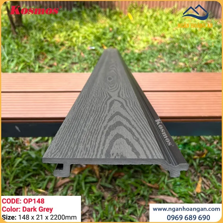 Ốp Tường Gỗ Nhựa Ngoài Trời Kosmos OP148X2.2M  Dark Grey