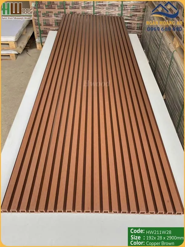 Ốp Tường Lam Sóng Ngoài Trời Hwood HW211W28 Copper Brown