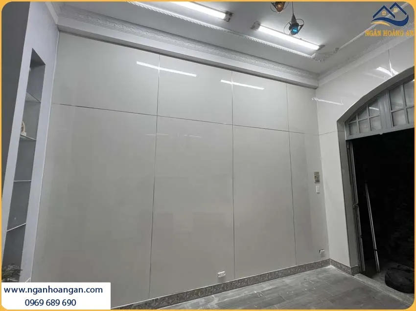 PVC Giả Đá Ốp Tường Kosmos Màu Trắng Trơn PVC2023