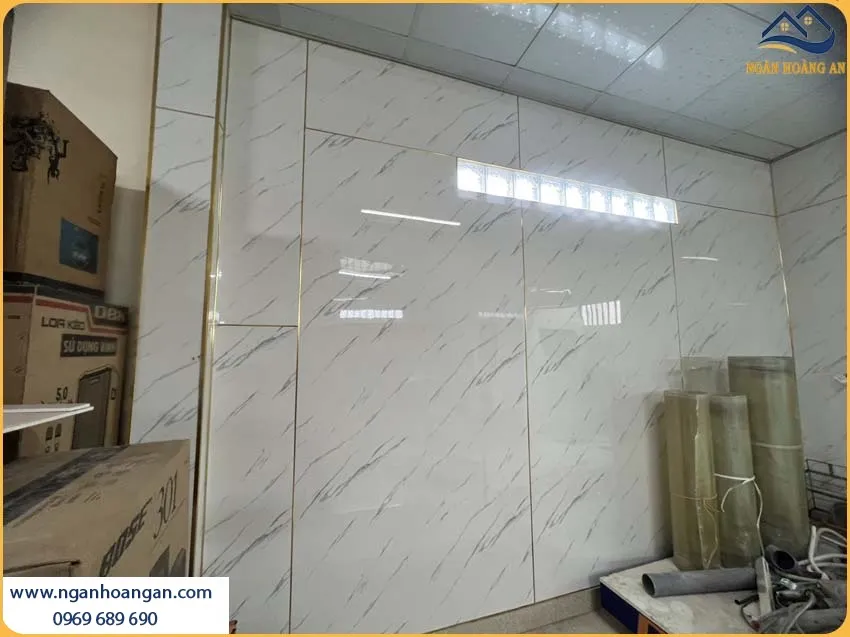 PVC Giả Vân Đá Màu Trắng Vân Mây Kosmos PVC2007