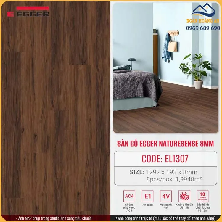 Sàn Gỗ Công Nghiệp Egger Classic 8mm EL1307
