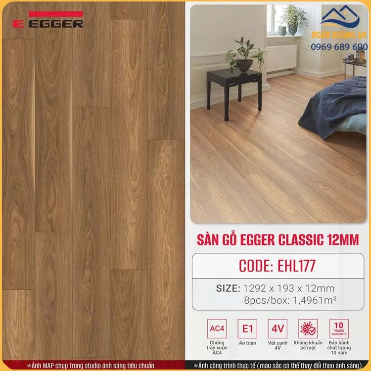 Sàn Gỗ Đức Egger Home Dày 12mm EHL177