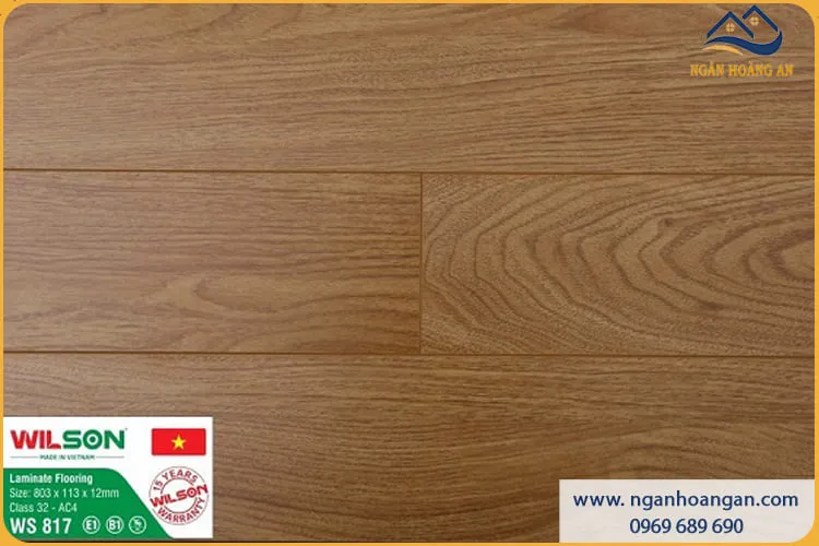 Sàn Gỗ Công Nghiệp Giá Rẻ Wilson 817 Dày 12mm