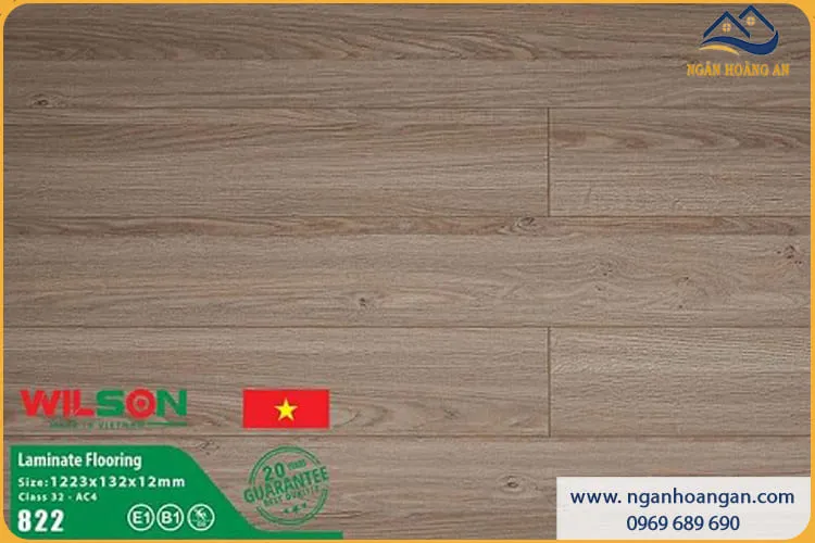 Sàn Gỗ Công Nghiệp Giá Rẻ Wilson 822 12mm
