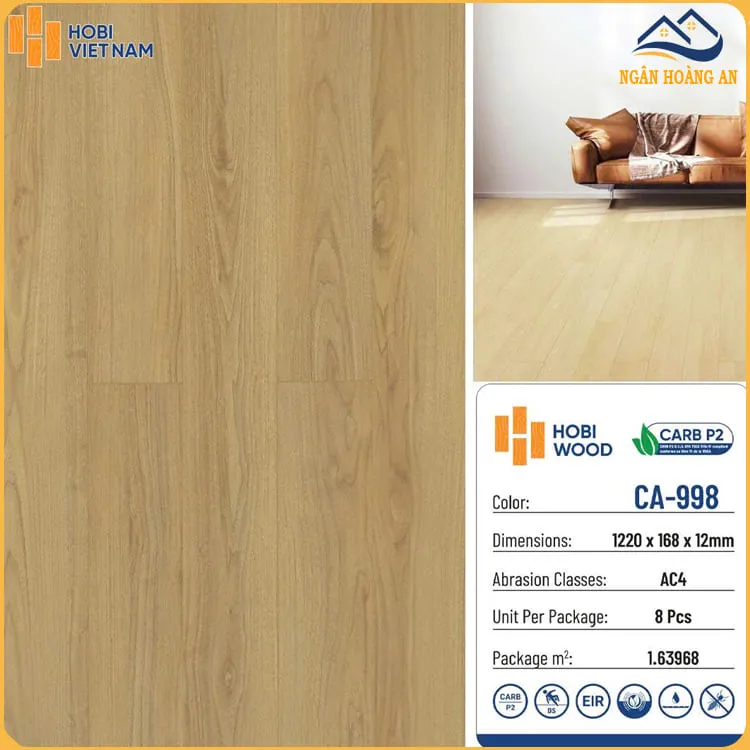 Sàn Gỗ Công Nghiệp Hobi Carb CA-998 12mm