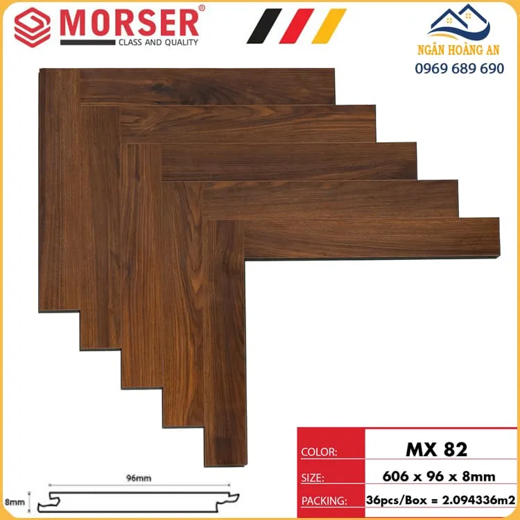 Sàn Gỗ Công Nghiệp Lát  Xương Cá 8mm Morser MX 82