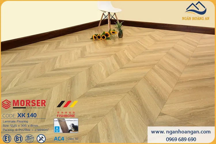 Sàn Gỗ Công Nghiệp Vân Xương Cá Morser XK 140 8mm