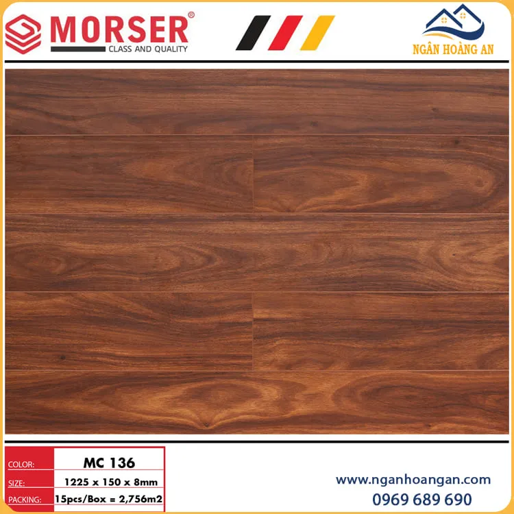 Sàn Gỗ Công Nghiệp Việt Nam Morser MC136 Dày 8mm