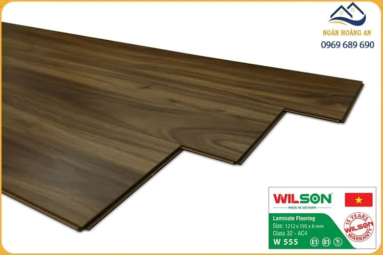 Sàn Gỗ Công Nghiệp Wilson W555 Dày 8mm
