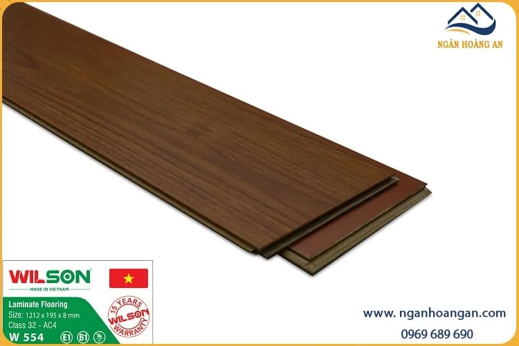 Sàn Gỗ Công Nghiệp Wilson Việt Nam W554 Dày 8mm