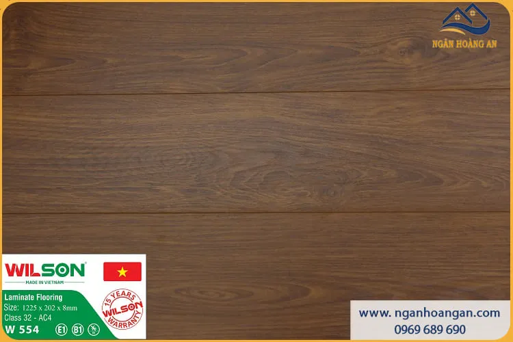 Sàn Gỗ Công Nghiệp Wilson Việt Nam W554 Dày 8mm
