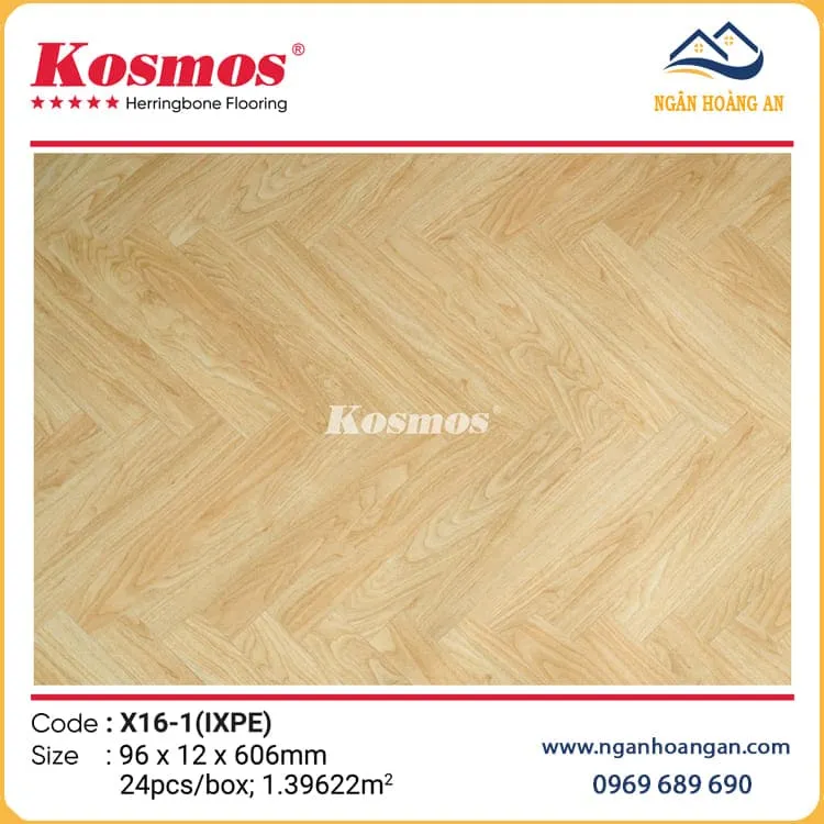 Sàn Gỗ Công Nghiệp Xương Cá  Kosmos 12mm X16-1