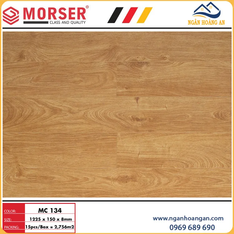 Sàn Gỗ Cốt Xanh Kháng Ẩm Morser MC134 Dày 8mm