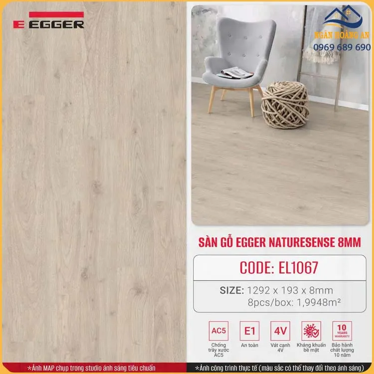 Sàn Gỗ Công Nghiệp Egger 8mm Classic EL1067