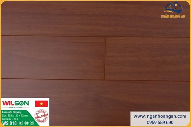 Sàn Gỗ Giá Rẻ Wilson Việt Nam 818 Dày 12mm