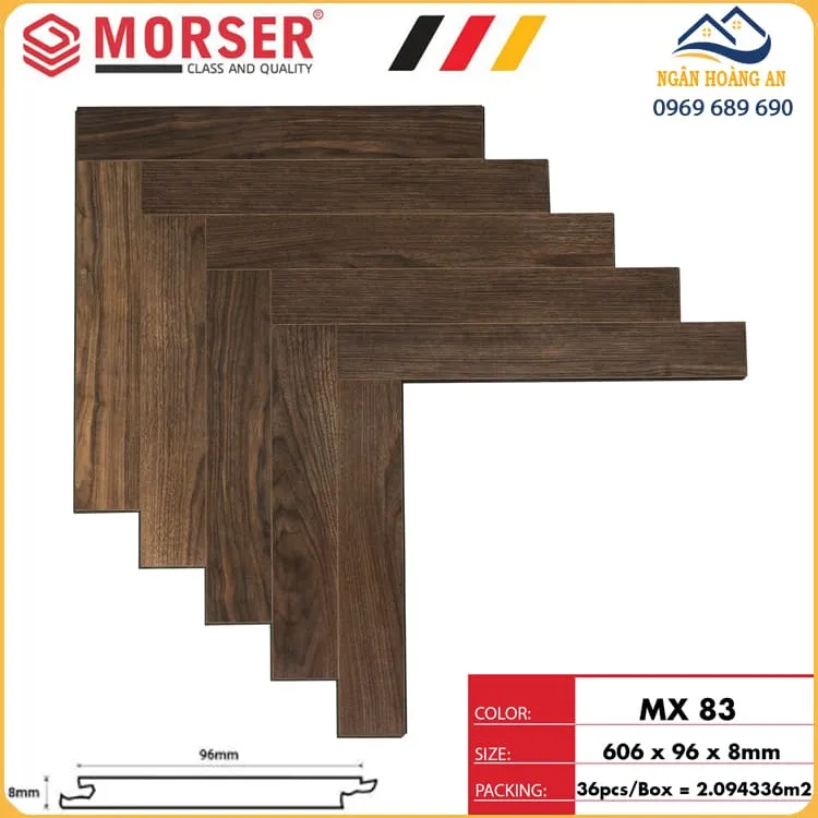 Sàn Gỗ Lát Xương Cá Morser Việt Nam MX83 8mm