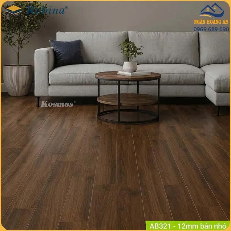 Sàn Gỗ Malaysia Robina Dày 12mm Bản Nhỏ AB321