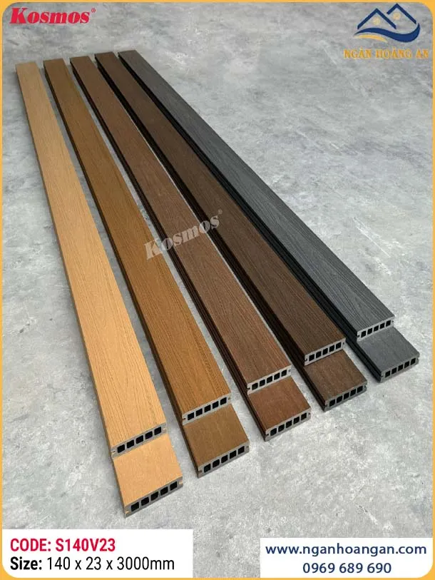 Sàn Gỗ Nhựa Lỗ Vuông 2 Da Kosmos S140V23 Burlywood